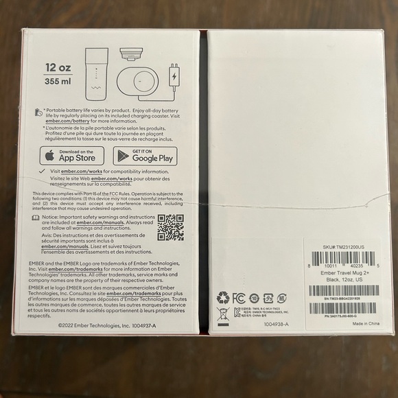 Ember Black Temperature Control Mug 2+ NWT - Picture 5 of 8